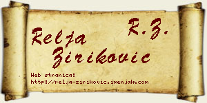 Relja Ziriković vizit kartica